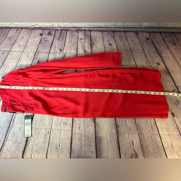 NWT BCBG Max Azria Levin Lipstick Red V-Neck Minimalist Long Sleeve Mini Dress S - Picture 9 of 9